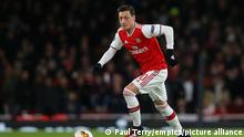 Arsenal v Olympiakos - UEFA Europa League - Round of 32 - Second Leg - Emirates Stadium. ArsenalÕs Mesut Ozil during the UEFA Europa League match at the Emirates Stadium, London. Picture date: 27th February 2020. Picture credit should read: Paul Terry/Sportimage via PA Images URN:50819308