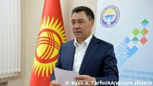 BISHKEK, KYRGYZSTAN - NOVEMBER 14: Prime Minister Sadyr Japarov steps down as acting president to run in Jan. 10 presidential election, in Bishkek, Kyrgyzstan on November 14, 2020. Nazir Aliyev Tayfur / Anadolu Agency