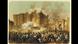 a painting shows soldiers and citizens in a mellee outside a building a painting shows soldiers and citizens in a mellee outside a building