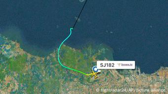 Flightradar 24 | Fluglinie des Sriwijaya Air Flight 182 vor Verschwinden Flightradar 24 | Fluglinie des Sriwijaya Air Flight 182 vor Verschwinden