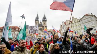 Митинг в Чехии против карантинных ограничений