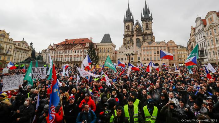 Protests against the Corona rules: Demonstration in Prague