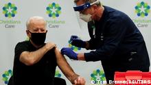 U.S. President-elect Joe Biden receives his second coronavirus disease (COVID-19) vaccine at the ChristianaCare Christiana Hospital in Newark, Delaware, U.S., January 11, 2021. REUTERS/Tom Brenner