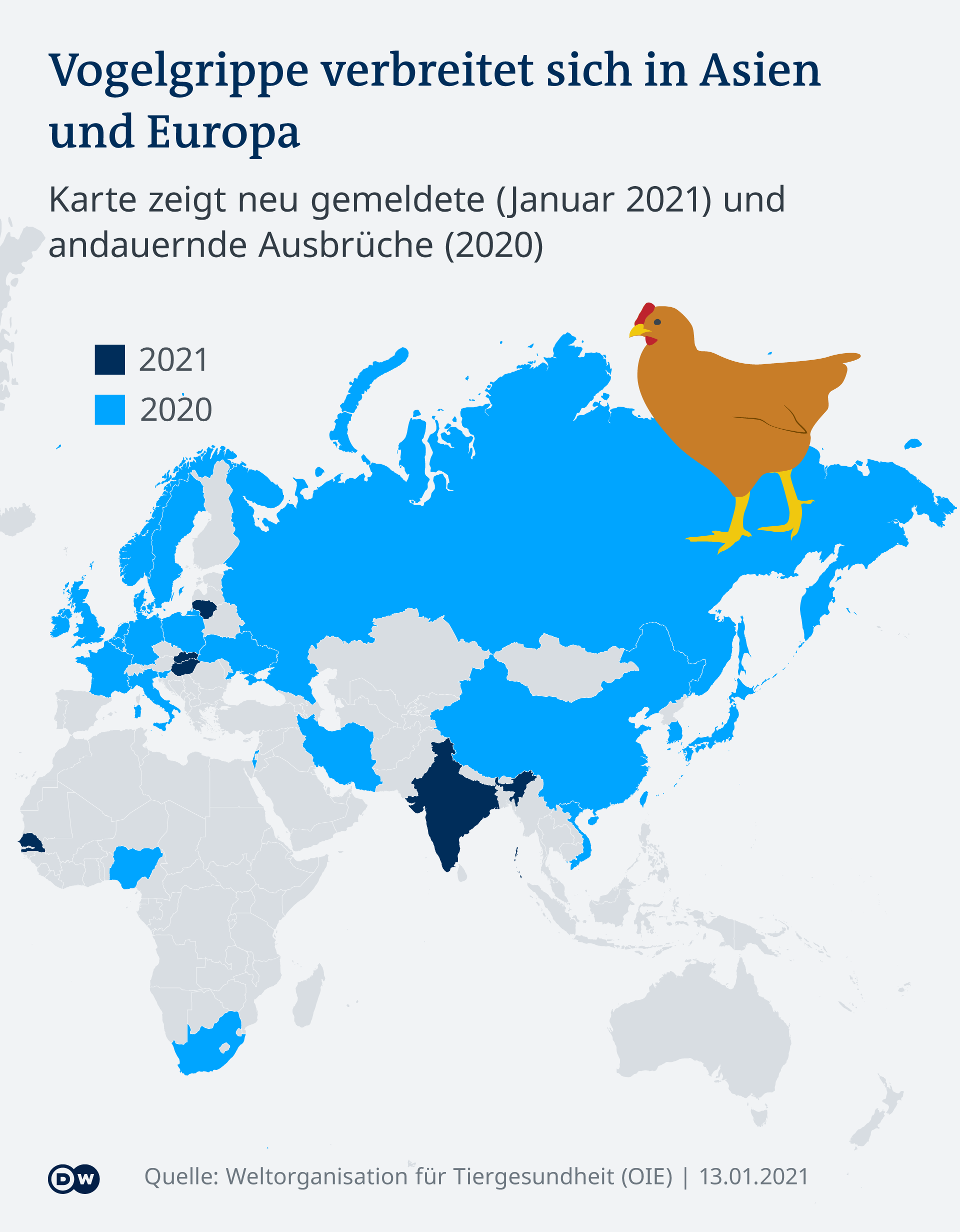 Infografik Verbreitung Vogelgrippe DE