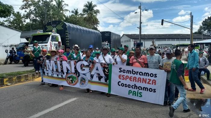 Movilización popular en Colombia en apoyo a las peticiones de la Minga indígena