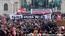 Miles protestan en Austria contra las restricciones anticoronavirus