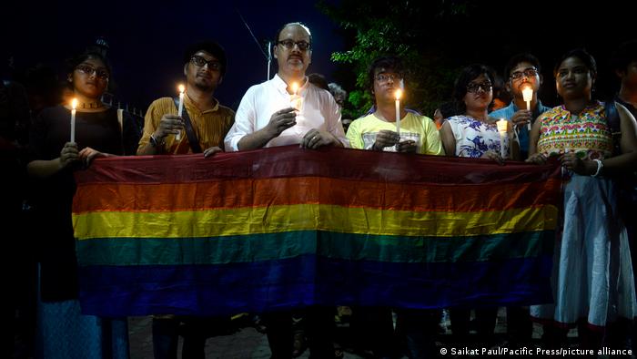 LGBT rights activists hold a vigil in Dhaka 