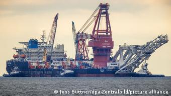 Russian ship Fortuna during during North Stream 2 pipeline construction