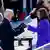 President Joe Biden and Kamala Harris fist-bump during the inauguration