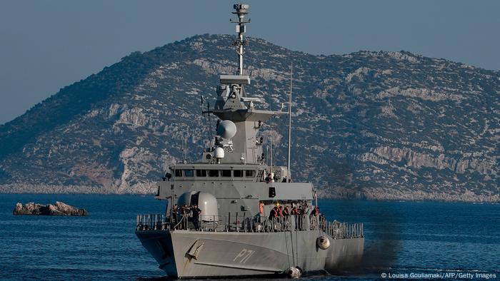 Fast Missile Patrol Boat P 71 HS Ritsos patrols off the tiny Greek island of Kastellorizo