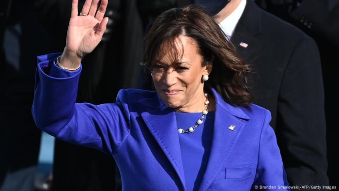 Kamala Harris, vice-presidente dos EUA, durante cerimônia de posse do novo presidente dos EUA, Joe Biden, em 20 de janeiro de 2021