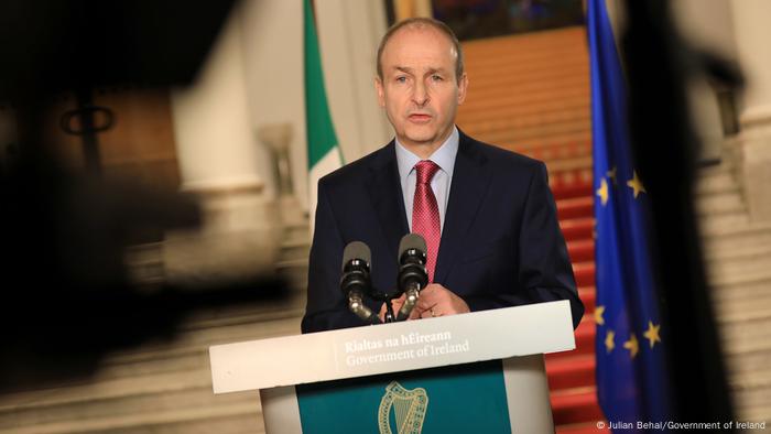 O primeiro-ministro irlandês, Micheál Martin, em 27 de novembro de 2020