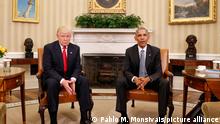 President Barack Obama meets with President-elect Donald Trump in the Oval Office of the White House in Washington, Thursday, Nov. 10, 2016. (AP Photo/Pablo Martinez Monsivais)