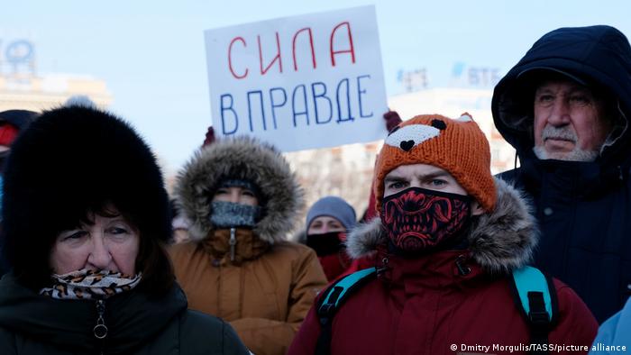 Russland Chabarowsk | Protestaktion für Alexej Nawalny