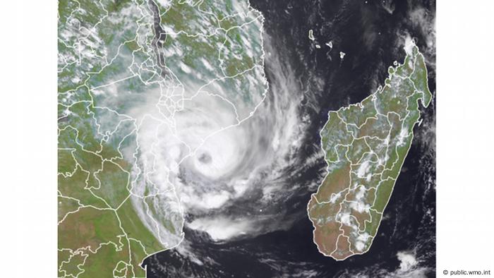 A satellite image of Tropical Cyclone Eloise