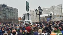 23.01.2021+++Kundgebung auf dem Puschkinplatz in Moskau für die Freilassung des in Russland inhaftierten Kremlkritikers Alexej Nawalny. Autor: Sergej Satanovskij, DW, 
