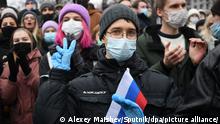 6444989 23.01.2021 Supporters of jailed Russian opposition activist Alexei Navalny take part in a rally to support him, in Moscow, Russia. Alexey Maishev / Sputnik