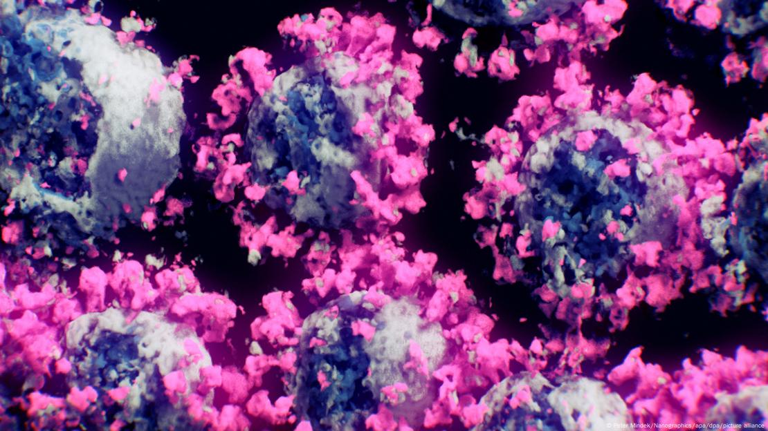 Imagen en 3D del coronavirus.