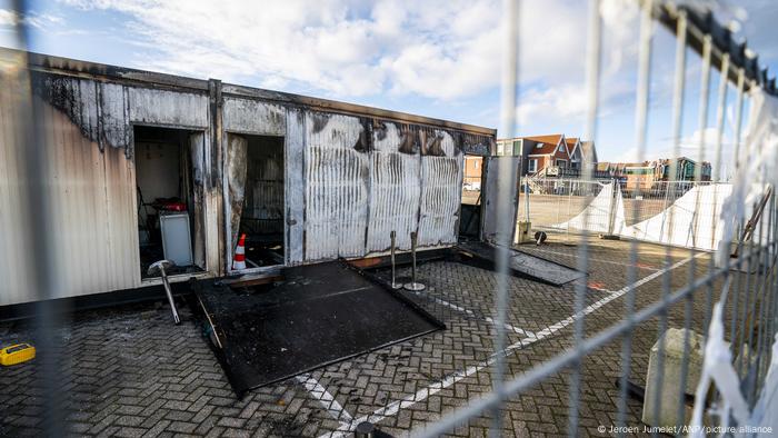 a burnt out portable test center