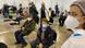 People sitting in a vaccination center in Belgrade People sitting in a vaccination center in Belgrade