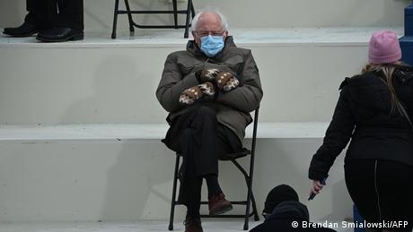 Bernie Sanders at the presidential inauguration in January 2021