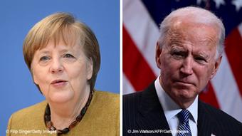 Bildkombo Angela Merkel und Joe Biden