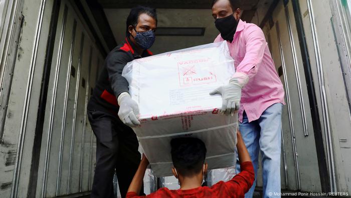 A vaccine shipment arrives Wednesday in Bangladesh
