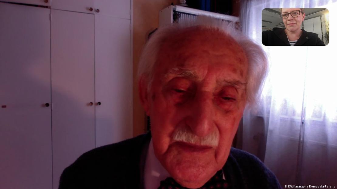 Sobrevivente do Holocausto Leon Weintraub em entrevista online à DW