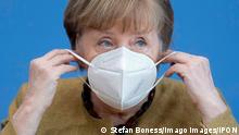 Angela Merkel - Coronavirus DEU, Deutschland, Germany, Berlin, 21.01.2021 Bundeskanzlerin Angela Merkel mit FFP-2-Maske waehrend der Bundespressekonferenz zum Thema Situation Covid-19 bzw Coronavirus in Berlin. Chancellor Angela Merkel wearing a face mask during a press call at the Federal Press Conference Bundespressekonferenz concerning the Covid-19 situation of the spread of novel coronavirus in Berlin, Germany. The number of people infected with the novel coronavirus in Germany is continuing to rise in Germany *** Angela Merkel Coronavirus DEU, Deutschland, Germany, Berlin, 21 01 2021 Chancellor Angela Merkel wearing a FFP 2 mask during a press call at the Federal Press Conference concerning the Covid 19 situation of the spread of nov