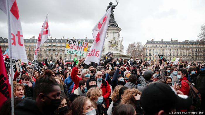 Frankreich Protest Global Security Bill' in Paris