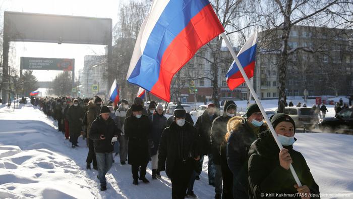 Russia protest in support of the imprisoned Kremlin critic Navalny