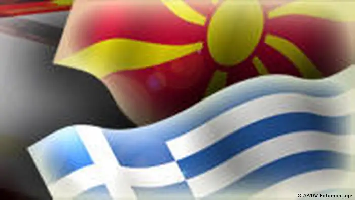 Griechenland Mazedonien Bildkombo Flaggen