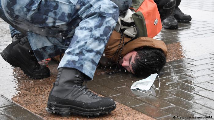 Затриманий учасник акції протесту в Москві