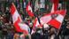 people in Vienna with Austrian flags people in Vienna with Austrian flags