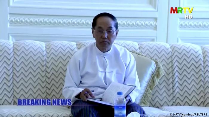 U Win Myint, presidente depuesto de Birmania por el golpe militar del Ejército.