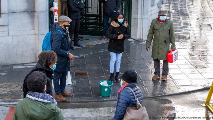 A demonstration to commemorate Congolese politicians is seen in Brussels