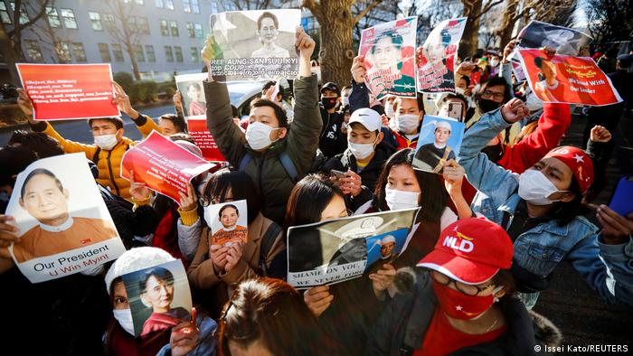 Japan Proteste vor Außenministerium in Tokio - Militärputsch in Myanmar