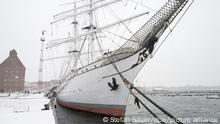 Das Segelschiff «Gorch Fock I» liegt im Stadthafen. Die Hansestadt Stralsund will das Segelschulschiff Gorch Fock I kaufen und sanieren. Die Hansestadt, der Eignerverein Tall Ship Friends, das Wirtschafts- und das Innenministerium sowie das Landesförderinstitut haben dafür einen gemeinsamen Weg gefunden. Das 82 Meter lange Segelschulschiff ist dem Verein Tall Ship Friends zufolge 1933 bei Blohm+Voss in Hamburg gebaut worden. Am 30. April 1945 sprengte die Wehrmacht das Schiff im Strelasund vor Stralsund. Das Schiff ging 1951 als Reparationsleistung an die Sowjetunion und wurde auf den Namen «Towarischtsch» («Genosse») getauft. +++ dpa-Bildfunk +++