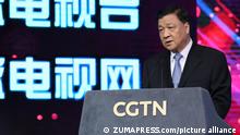 Leading member of the Chinese Communist Party Liu Yunshan at the launch ceremony of CGTN in 2016