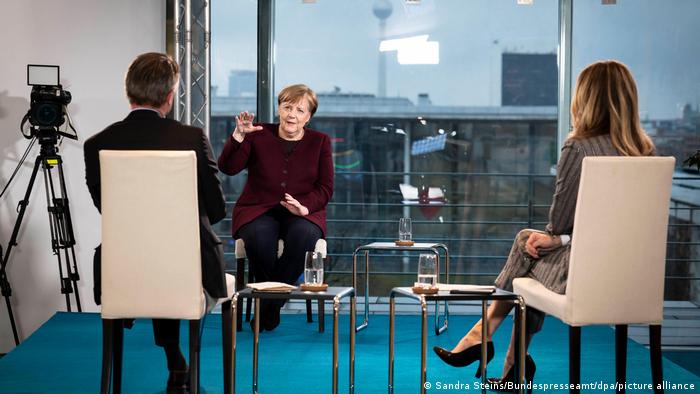 La canciller alemana, Angela Merkel, en entrevista con la emisora RTL sobre las decisiones del gobierno alemán sobre las restricciones en la pandemia. (4.02.2021).