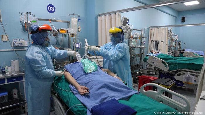 A patient being treated at a hospital in Peru