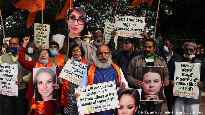 Indien Neu Delhi | United Hindu Front | Protest gegen Thunberg, Rihanna & Harris