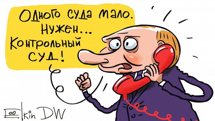 Caricature by Sergey Elkin - Navalny / Putin