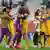 Tigres players celebrating making the final of the Club World Cup after defeating Palmeiras