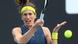 Andrea Petkovic of Germany plays a forehand in her Women's Singles first round match against Ons Jabeur of Tunisia during day one of the 2021 Australian Open Andrea Petkovic of Germany plays a forehand in her Women's Singles first round match against Ons Jabeur of Tunisia during day one of the 2021 Australian Open