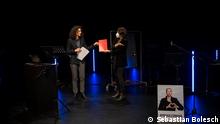 07.02.2021. Theaterhaus Stuttgart. Verleihung des Menschenrechtspreises an Maria Kalesnikava. Überreicht wird der Preis an ihre Schwester Tatsiana Khomich.
