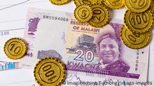 Gold and gold coins financial theme background of African Malawi currency Malawi kwacha tiled topper partial close-up PUBLICATIONxNOTxINxCHN 762621634455535676