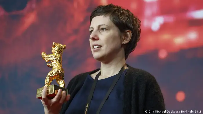 Adina Pintilie with Golden Bear award