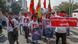 Demonstrators with pictures of Gen. Aung San, father of ousted Myanmar leader Aung San Suu Kyi shout slogans against the military coup during a protest in Mandalay, Myanmar on Thursday, Feb. 11, 2021. Demonstrators with pictures of Gen. Aung San, father of ousted Myanmar leader Aung San Suu Kyi shout slogans against the military coup during a protest in Mandalay, Myanmar on Thursday, Feb. 11, 2021.