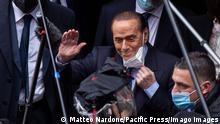  Italy: Silvio Berlusconi in Rome Silvio Berlusconi greets media before entering the Montecitorio Palace Rome Italy Copyright: MatteoxNardone